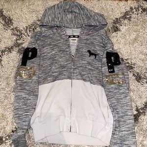 PINK sparkly zip up hoodie